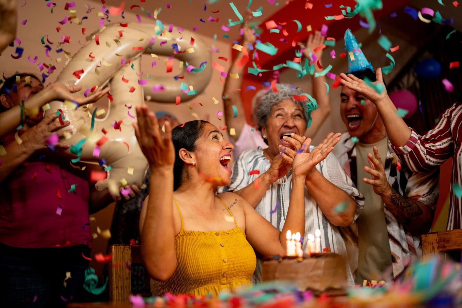 Family celebrating together